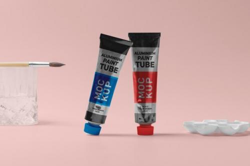 Close Up On Aluminium Paint Packaging Mockup Close Up On Aluminium Paint Packaging Mockup