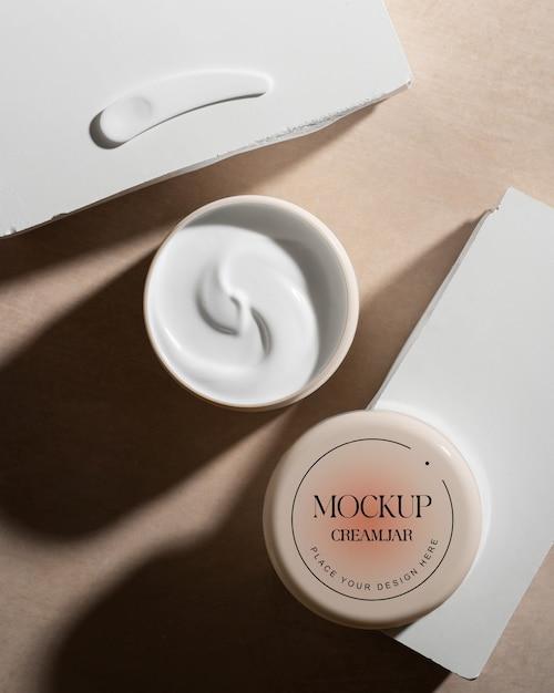Cream Jar Mockup With Spatula Cream Jar Mockup With Spatula