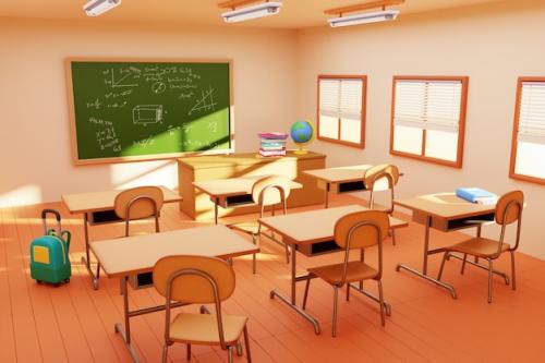 3d Illustration Of School Classroom 3d Illustration Of School Classroom