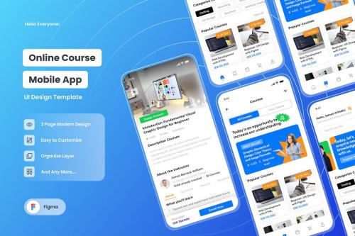 Academ Ease Course Mobile App UI Kits