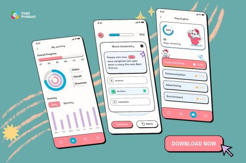 E-learning App - Retro Style