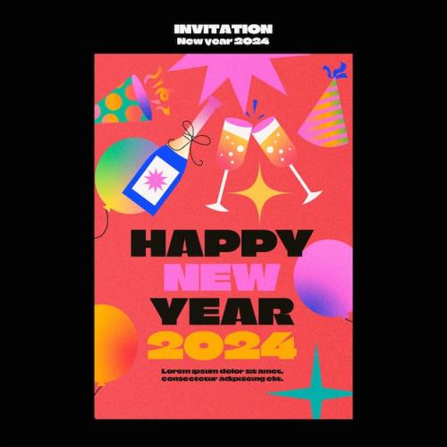 Gradient New Year Ceelebration Invitation Template Gradient New Year Ceelebration Invitation Template