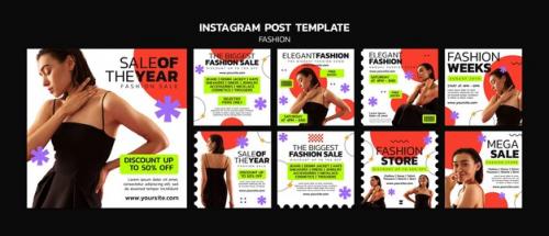 Flat Design Fashion Trends Instagram Posts Flat Design Fashion Trends Instagram Posts