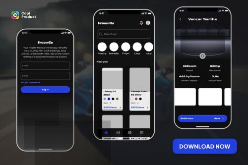 Car Rent App - 3D Design Style