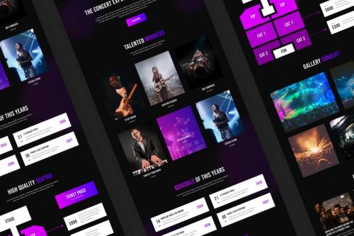 Music Concert Promotion Landing Page Figma