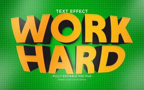 Work Hard Text Effect Work Hard Text Effect