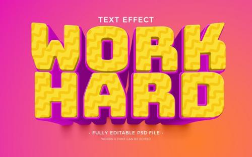 Work Hard Text Effect Work Hard Text Effect