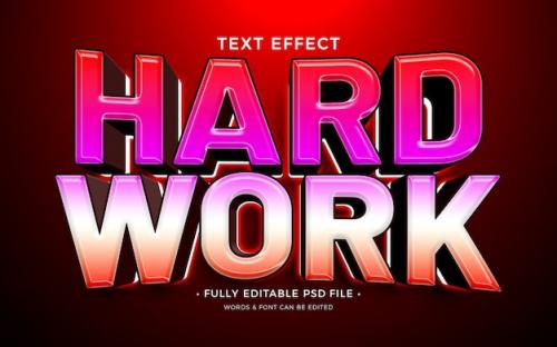 Work Hard Text Effect Work Hard Text Effect