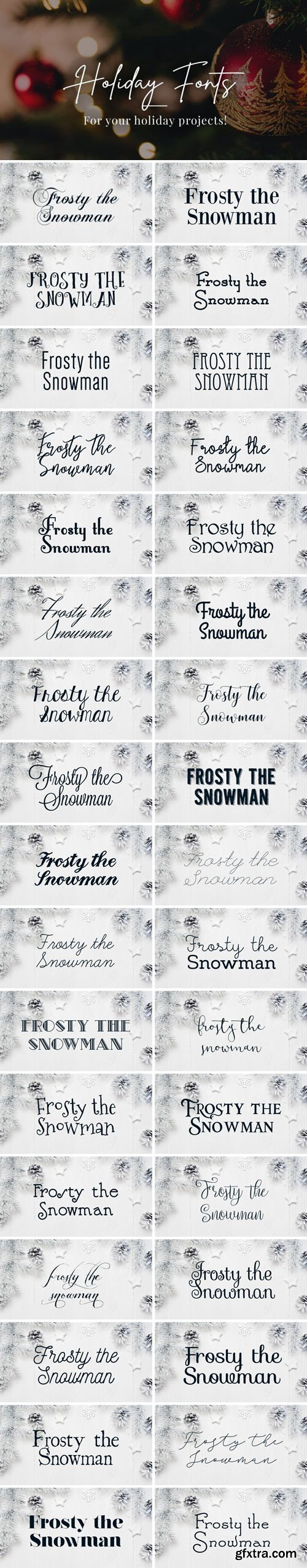 30+ Festive Fonts Pack for Holiday Projects