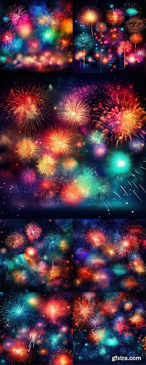 Colorful Fireworks - 12 HD Images Collection