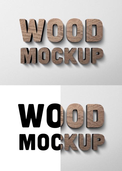 Wood Text Effect Mockup - 339666449