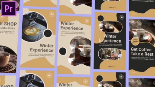 Coffee Shop Instagram Stories and Reel MOGRT for Premier Pro - 50084208