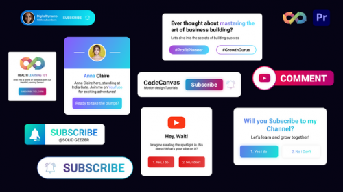 Gradient Youtube Elements 1 - PR - 50085802