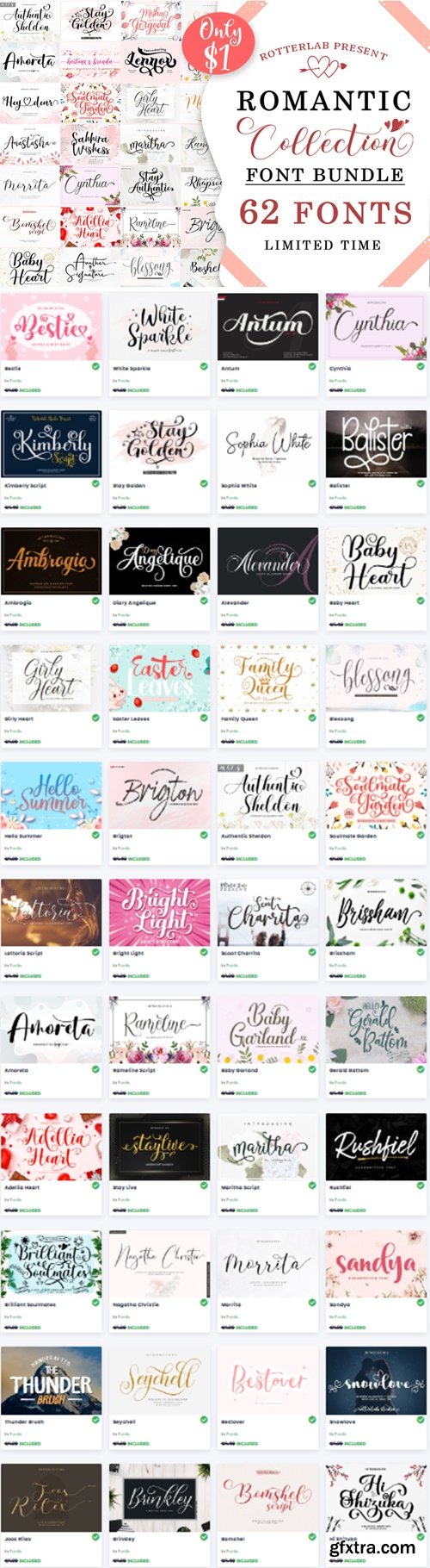 Romantic Collection Font Bundle 37295642