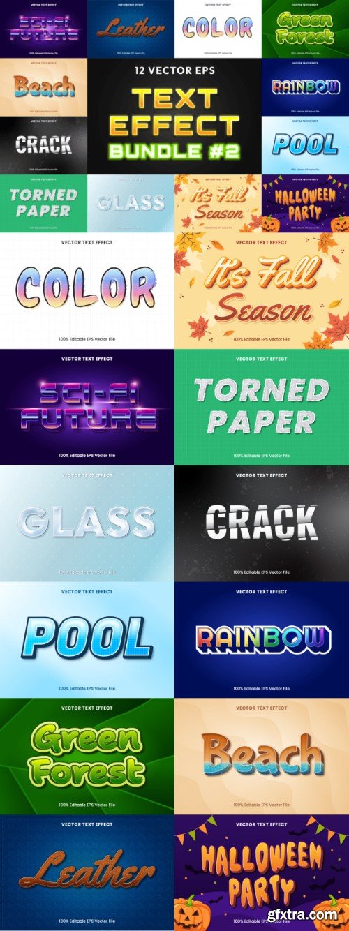 Editable Vector Text Effect Bundle 2