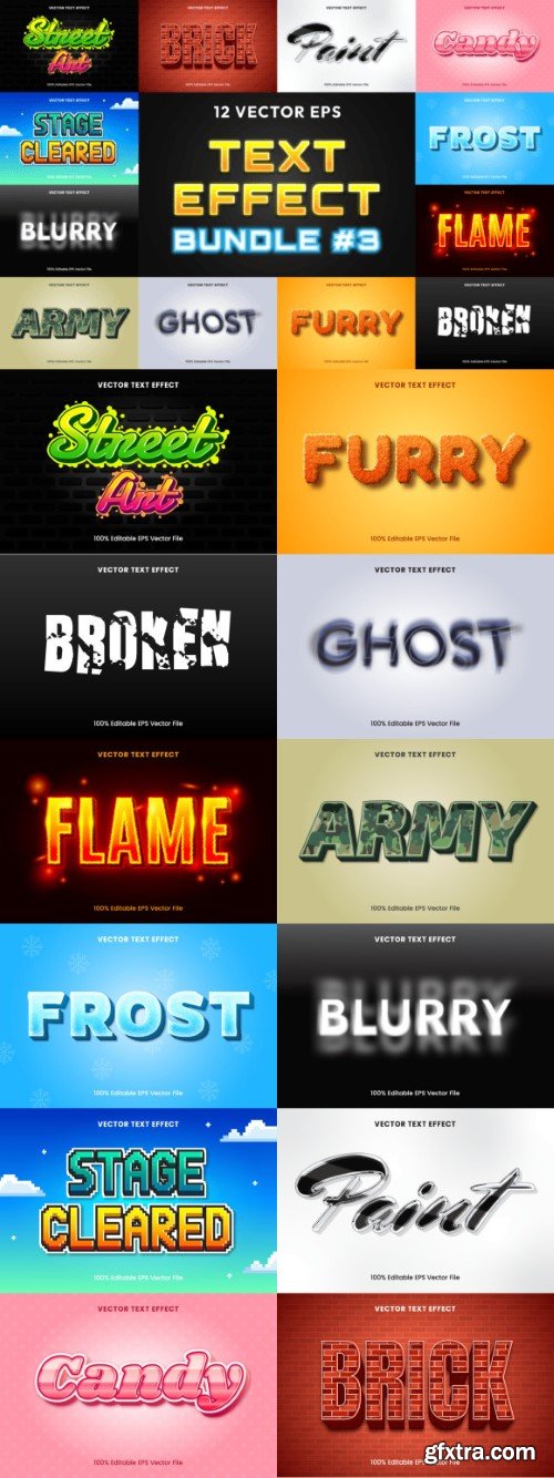 Editable Vector Text Effect Bundle 3