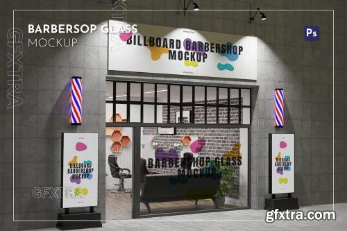 Barbershop Glass Mockup Generator K66E9FA