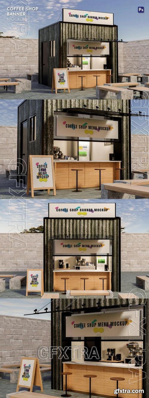 Coffee Shop Banner Mockup 9WT8VM4 Coffee Shop Banner Mockup 9WT8VM4