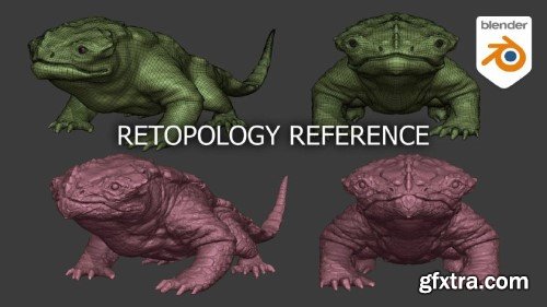 Blender - Retopology reference - Lizard creature