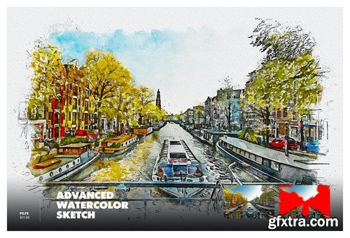 Advanced Watercolor Sketch Photoshop Action RLTK7SY Advanced Watercolor Sketch Photoshop Action RLTK7SY