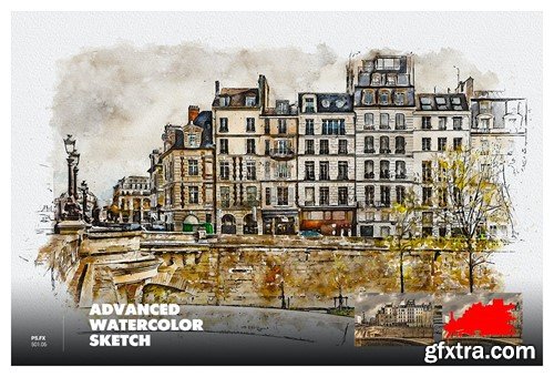 Advanced Watercolor Sketch Photoshop Action RLTK7SY Advanced Watercolor Sketch Photoshop Action RLTK7SY