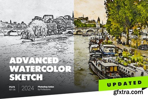 Advanced Watercolor Sketch Photoshop Action RLTK7SY Advanced Watercolor Sketch Photoshop Action RLTK7SY