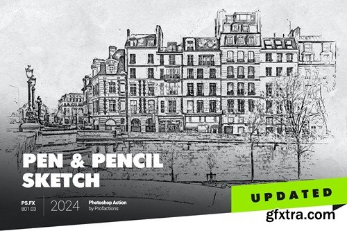 Pen & Pencil Sketch Photoshop Action 7NL8A9C