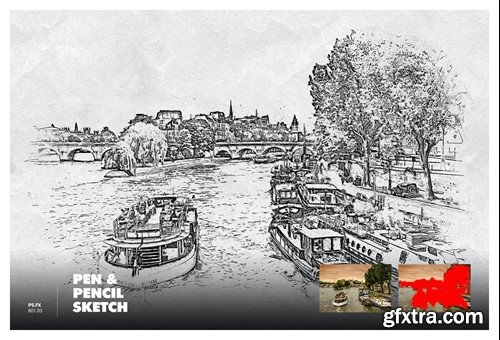 Pen & Pencil Sketch Photoshop Action 7NL8A9C