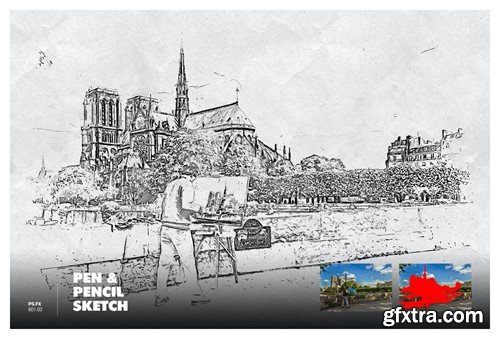 Pen & Pencil Sketch Photoshop Action 7NL8A9C