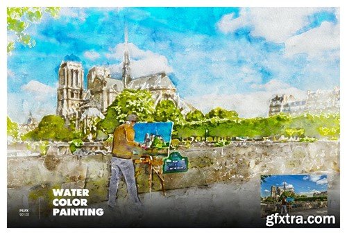 Watercolor Painting Photoshop Action RMY5ESH