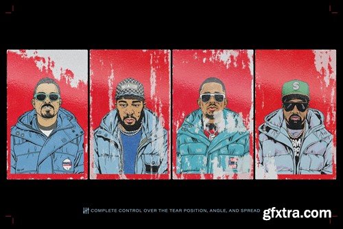 Tear Edge Sticker Poster Photoshop Action ESNBMUQ Tear Edge Sticker Poster Photoshop Action ESNBMUQ