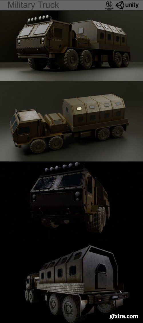 Military Truck A3 – Low Poly Game Asset PBR