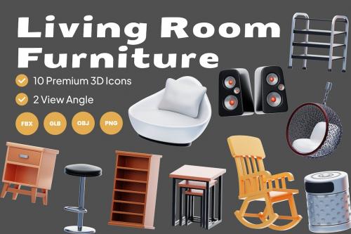 Living Room Furniture 3D Icon