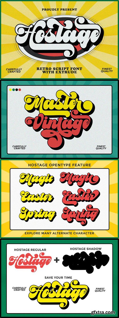 Hostage - Retro Script Font