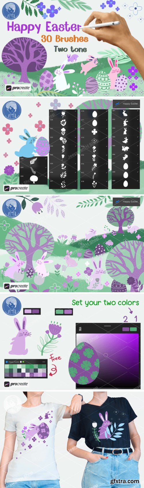 Happy Easter Brush Stamp Procreate 87980196