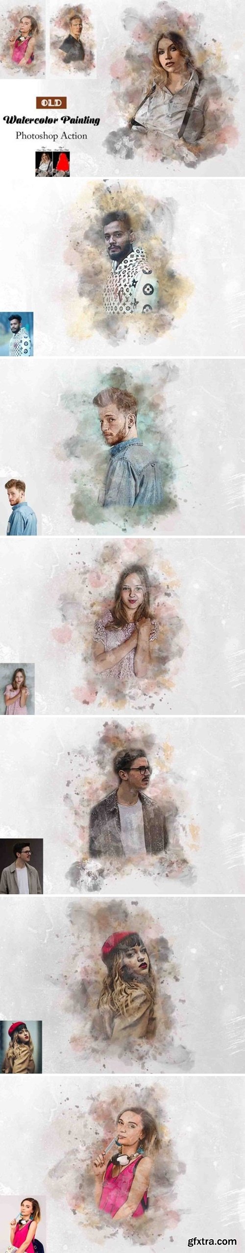 Old Watercolor Painting Photoshop Action 87999509