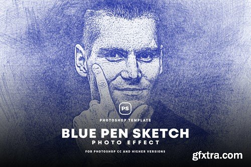 Blue Pen Sketch Effect BQQ6ECY Blue Pen Sketch Effect BQQ6ECY