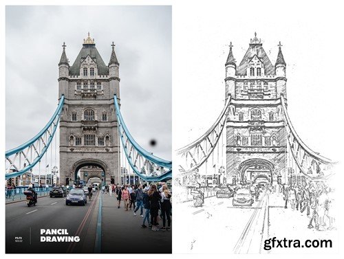 Pencil Drawing Photoshop Action 5SLC7AW Pencil Drawing Photoshop Action 5SLC7AW