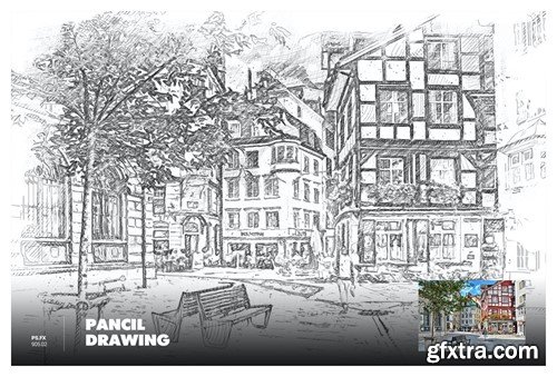 Pencil Drawing Photoshop Action 5SLC7AW Pencil Drawing Photoshop Action 5SLC7AW