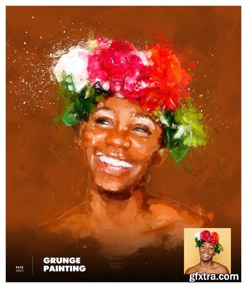 Grunge Painting Photoshop Action ZWHHKU6 Grunge Painting Photoshop Action ZWHHKU6