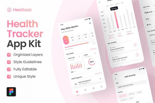 Healtask - Health Tracker Mobile App UI Kit