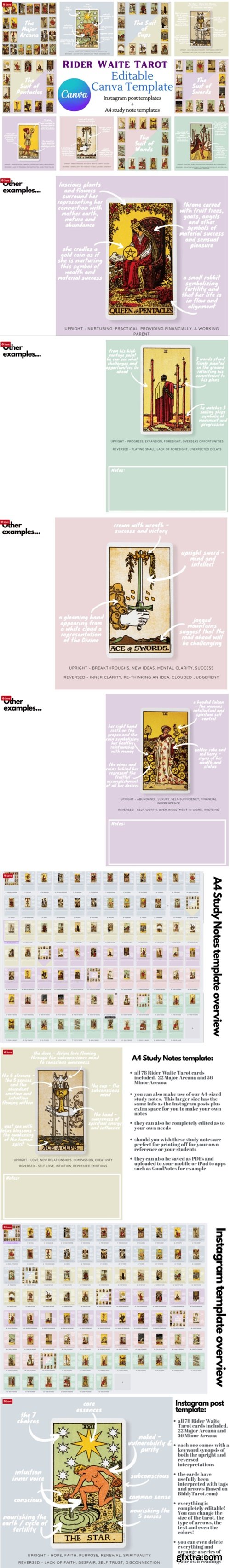 Rider Waite Tarot Card Canva Template 39053802