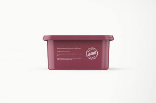 Plastic Food Container Box Mockup With Lid