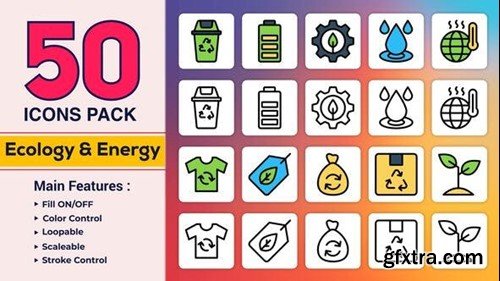 Videohive Dual Icons Pack - Ecology & Energy Icons 49861702