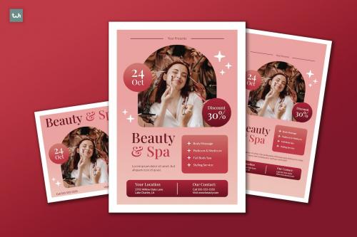 Boho Pink Beauty & Spa Flyer Set | 003