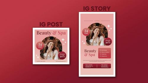 Boho Pink Beauty & Spa Flyer Set | 003