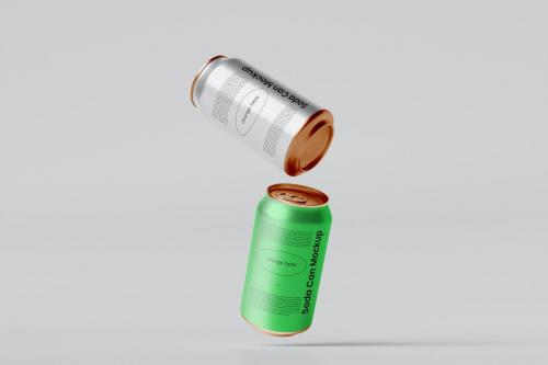 Floating Soda Can Mockup