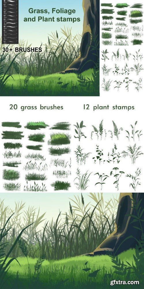 Grass and Foliage Brush Pack