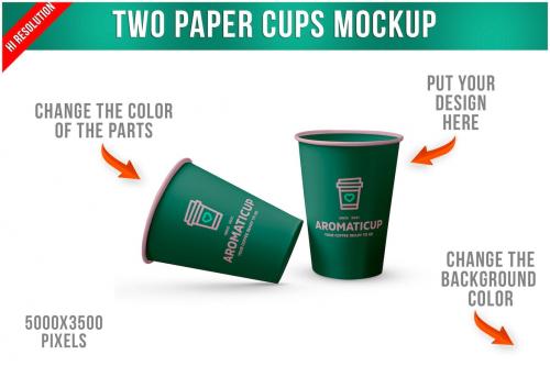 Two Paper Cups Mockup