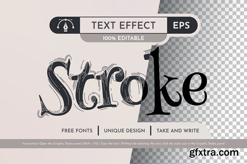 Hand Drawn - Editable Text Effect, Font Style GJHRRKT